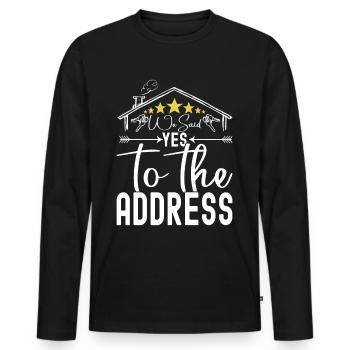 Homeowners Home Purchase - Men's Premium Organic Long Sleeve Shirt - black - Front - Nico (187cm)