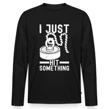 Magnet Fischer Magnet Fischen - Männer Premium Bio Langarmshirt - Schwarz - Vorne - Nico (187cm)