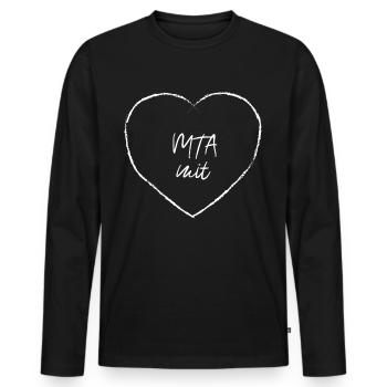 MTA mit Herz Medizinisch Technische Klinik - Männer Premium Bio Langarmshirt - Schwarz - Vorne - Nico (187cm)