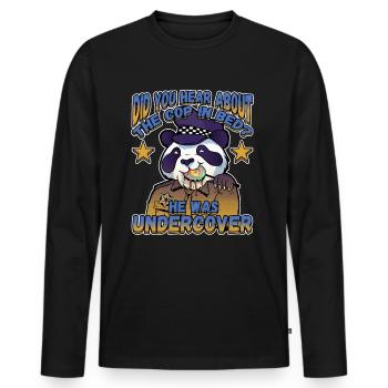 Avez-vous entendu parler du flic au lit qu’il était - T-shirt manches longues Premium bio Homme - noir - Devant - Nico (187cm)