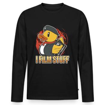 I Film Stuff - Männer Premium Bio Langarmshirt - Schwarz - Vorne - Nico (187cm)