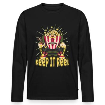 Cinema Cinema Film Popcorn Movies - Men's Premium Organic Long Sleeve Shirt - black - Front - Nico (187cm)