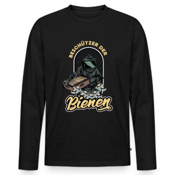 Protector of bees - Men's Premium Organic Long Sleeve Shirt - black - Front - Nico (187cm)