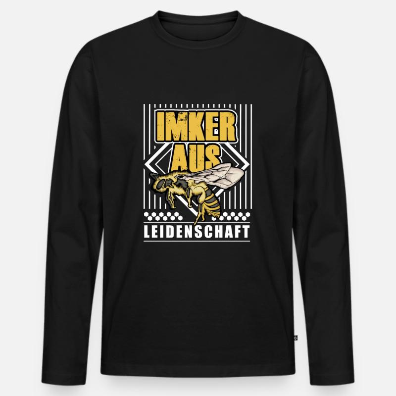 Imker Aus Leidenschaft - Männer Premium Bio Langarmshirt - Schwarz