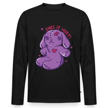 Voodoo-Häschen Tut es weh? Voodoo Puppe Halloween - Männer Premium Bio Langarmshirt - Schwarz - Vorne - Nico (187cm)