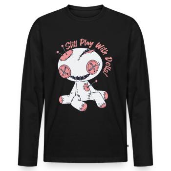 Creepy Voodoo Doll Playing with Dolls Witchcraft - Men's Premium Organic Long Sleeve Shirt - black - Front - Nico (187cm)