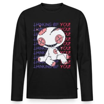 Gruselige Voodoo-Puppe, die an dich denkt Hexerei - Männer Premium Bio Langarmshirt - Schwarz - Vorne - Nico (187cm)