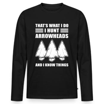 Arrowhead Hunting Arrowhead Hunting Arrowhead-Sa - T-shirt manches longues Premium bio Homme - noir - Devant - Nico (187cm)