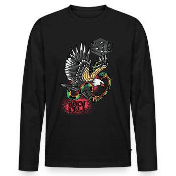 Falke Scharfe Objekte Falknerei Adler Habicht Falk - Männer Premium Bio Langarmshirt - Schwarz - Vorne - Nico (187cm)