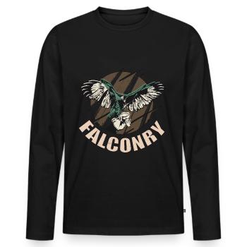 Falconry Hawks Hawks Birds of Prey - Men's Premium Organic Long Sleeve Shirt - black - Front - Nico (187cm)