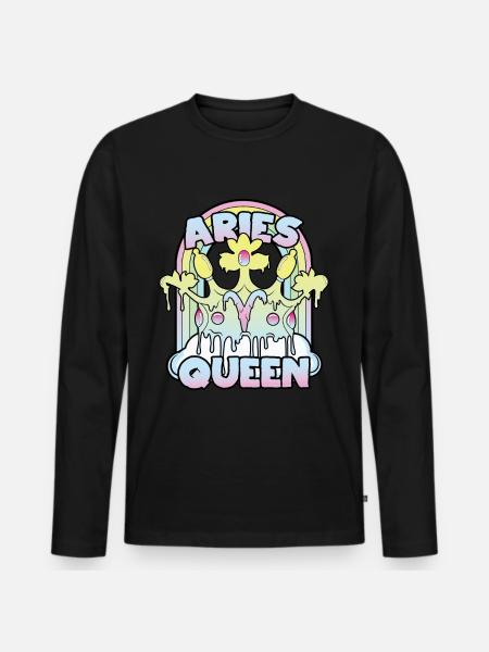 Aries Queen - Men's Premium Organic Long Sleeve Shirt - black
