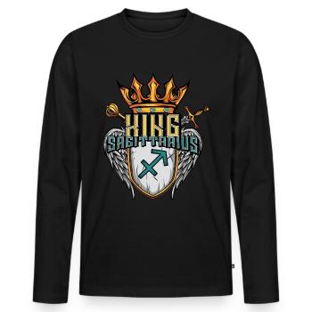Schütze Sternzeichen - Männer Premium Bio Langarmshirt - Schwarz - Vorne - Nico (187cm)