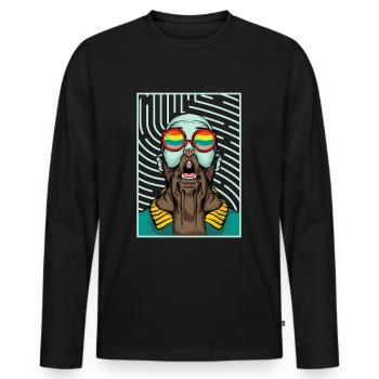 Gay pride - Men's Premium Organic Long Sleeve Shirt - black - Front - Nico (187cm)