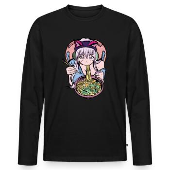 Anime Anime Manga Anime Girl - Men's Premium Organic Long Sleeve Shirt - black - Front - Nico (187cm)
