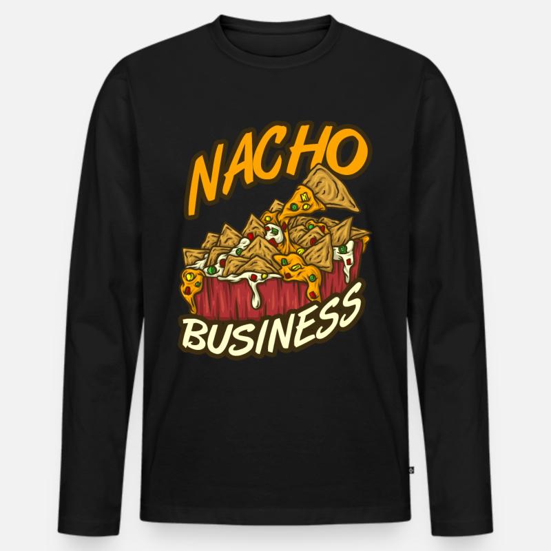 Nachos - Männer Premium Bio Langarmshirt - Schwarz