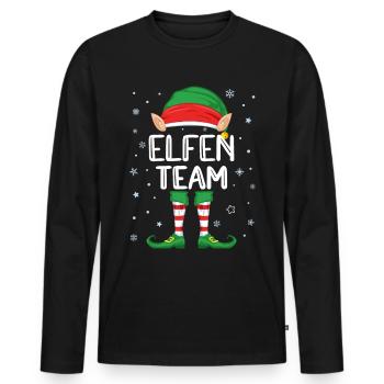Elves Team Costume Christmas Costume Family Elf - Men's Premium Organic Long Sleeve Shirt - black - Front - Nico (187cm)