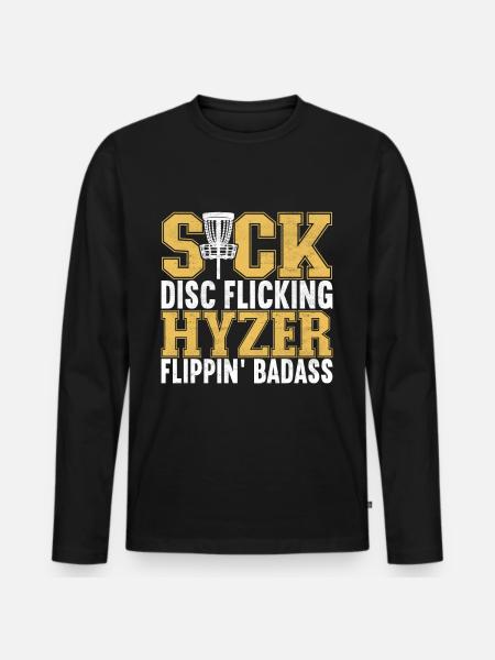 Disc Golf Disc Golfer - Men's Premium Organic Long Sleeve Shirt - black