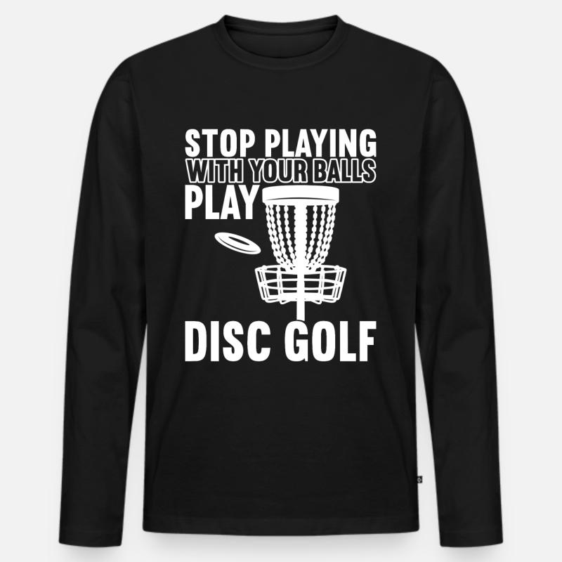 Disc Golf Discgolfspieler - Männer Premium Bio Langarmshirt - Schwarz