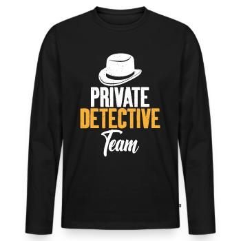 Private Detective Team Investigator - Men's Premium Organic Long Sleeve Shirt - black - Front - Nico (187cm)