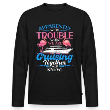 Expédition de navires de croisière - T-shirt manches longues Premium bio Homme - noir - Devant - Nico (187cm)