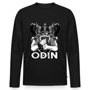 Wikinger Axt Helm Walhalla Warriors Mythologie Odi - Männer Premium Bio Langarmshirt - Schwarz - Vorne - Nico (187cm)