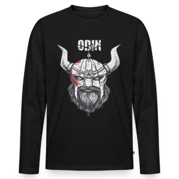 Wikinger Ragnar Odin Walhalla-Krieger Mythologie - Männer Premium Bio Langarmshirt - Schwarz - Vorne - Nico (187cm)