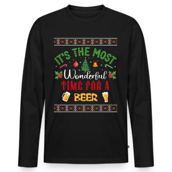Ugly Christmas - Männer Premium Bio Langarmshirt - Schwarz - Vorne - Nico (187cm)
