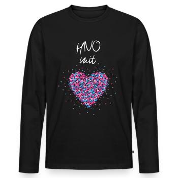 ENT with heart Specialist in specialist practice - Men's Premium Organic Long Sleeve Shirt - black - Front - Nico (187cm)