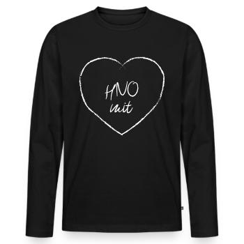 ENT with heart ear medicine hospital clinic - Men's Premium Organic Long Sleeve Shirt - black - Front - Nico (187cm)