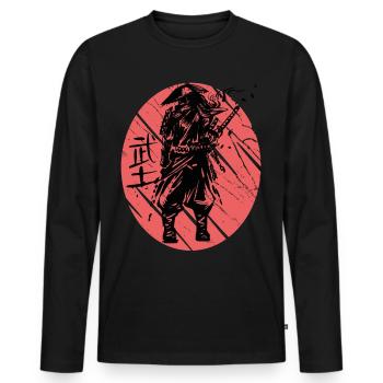 Samurai Krieger Ninja Japanische Kunst Japan Katan - Männer Premium Bio Langarmshirt - Schwarz - Vorne - Nico (187cm)