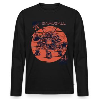 Football Samurai Samuball Japanese Warrior Japan - Men's Premium Organic Long Sleeve Shirt - black - Front - Nico (187cm)