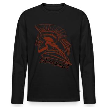 Sparta Glory Casque Spartiate Gladiateur Grec Ancien - T-shirt manches longues Premium bio Homme - noir - Devant - Nico (187cm)