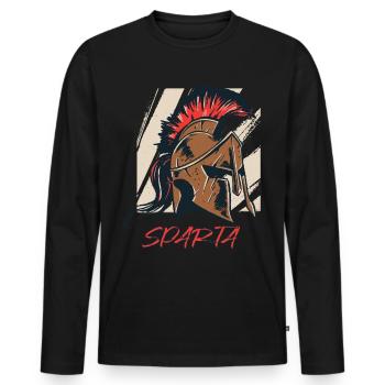 Sparta Warrior Sparta Warrior Helmet Gladiator Antique - Men's Premium Organic Long Sleeve Shirt - black - Front - Nico (187cm)
