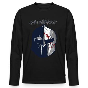 Sparta déshonneur Casque Spartan Gladiator Antique G - T-shirt manches longues Premium bio Homme - noir - Devant - Nico (187cm)
