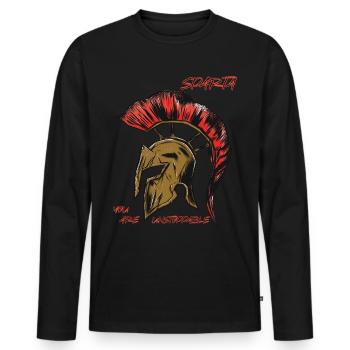 Spartan Helmet Ancient Greece Warrior Gladiator - Men's Premium Organic Long Sleeve Shirt - black - Front - Nico (187cm)