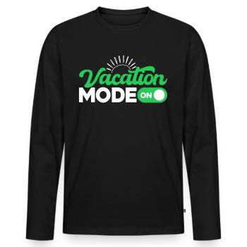 Vacation Mode On - Men's Premium Organic Long Sleeve Shirt - black - Front - Nico (187cm)
