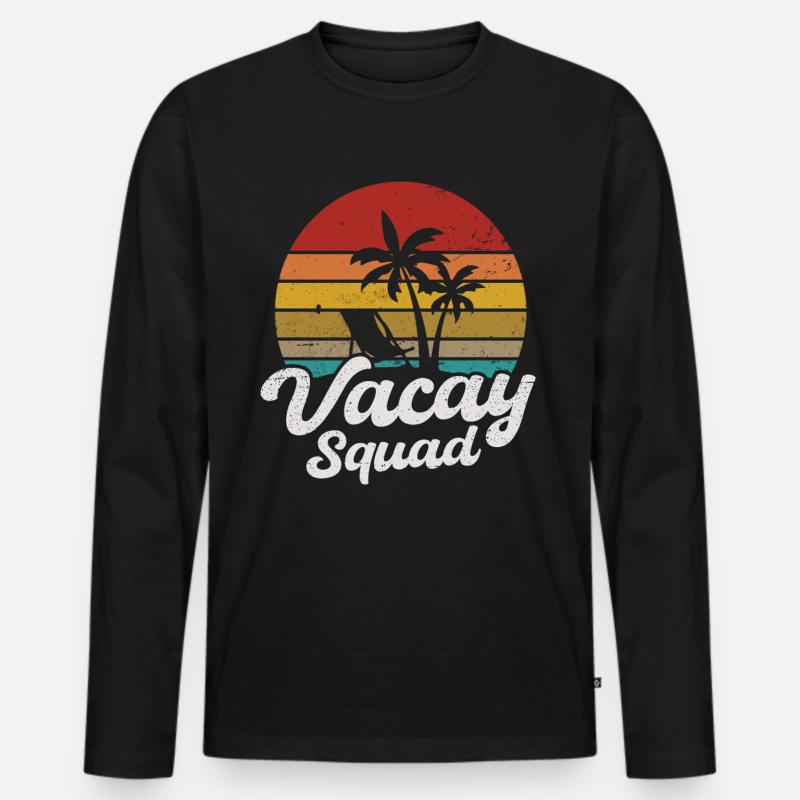 Vacay Squad - Männer Premium Bio Langarmshirt - Schwarz