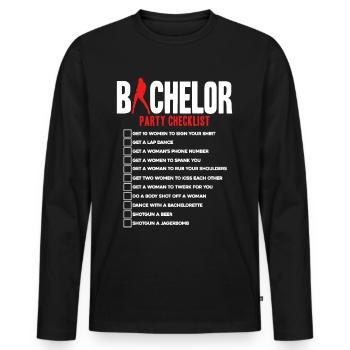 Bachelor party Checklist - Männer Premium Bio Langarmshirt - Schwarz - Vorne - Nico (187cm)
