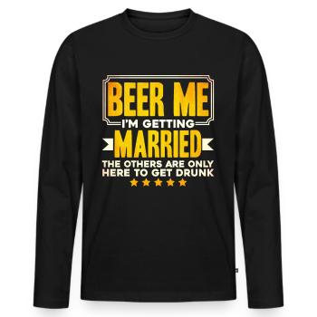 Beer Me Im Getting Married - T-shirt manches longues Premium bio Homme - noir - Devant - Nico (187cm)