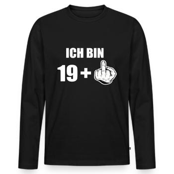 20 Geburtstag - Männer Premium Bio Langarmshirt - Schwarz - Vorne - Nico (187cm)