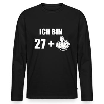 28 Geburtstag - Männer Premium Bio Langarmshirt - Schwarz - Vorne - Nico (187cm)