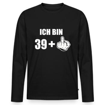 40 Geburtstag - Männer Premium Bio Langarmshirt - Schwarz - Vorne - Nico (187cm)