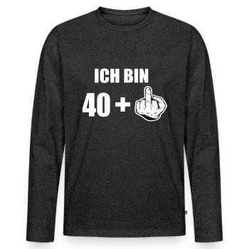 41 Geburtstag - Männer Premium Bio Langarmshirt - Anthrazit meliert - Vorne - Nico (187cm)