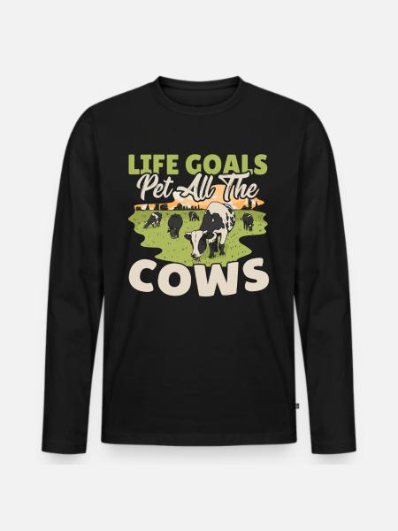 Ko Køer Muh Yver Malkeko Gård Ko Kraniet Landmand - Premium økologisk langærmet T-shirt til mænd - sort