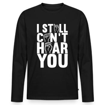 Sourds sourds muets sourds - T-shirt manches longues Premium bio Homme - noir - Devant - Nico (187cm)