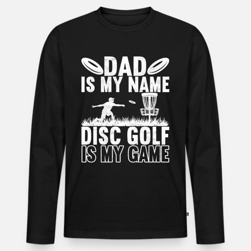 Disc Golf Discgolfspieler - Männer Premium Bio Langarmshirt - Schwarz