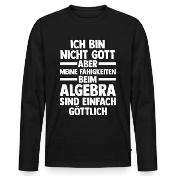 Mathematik Mathe Rechnen Algebra - Männer Premium Bio Langarmshirt - Schwarz - Vorne - Nico (187cm)