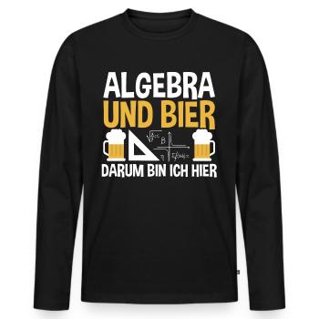 Mathematik Bier Mathe Rechnen Algebra - Männer Premium Bio Langarmshirt - Schwarz - Vorne - Nico (187cm)