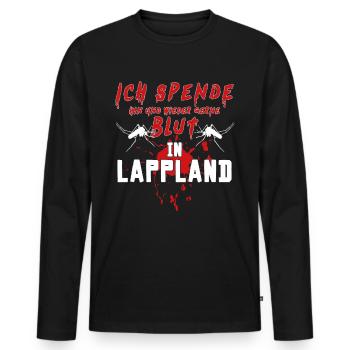 Lustiges Lappland Schweden, Finnland, Norwegen - Männer Premium Bio Langarmshirt - Schwarz - Vorne - Nico (187cm)