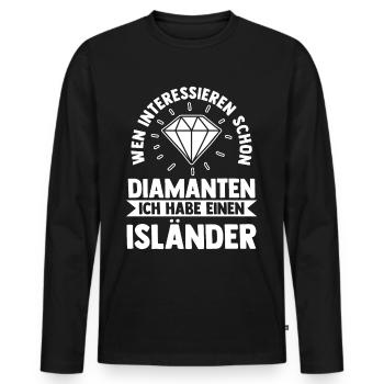 Pferd Reitsport Reiten Pferdesport Isländer - Männer Premium Bio Langarmshirt - Schwarz - Vorne - Nico (187cm)